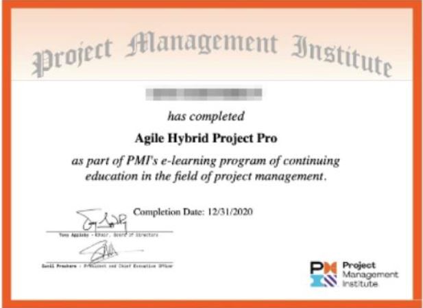Diploma de microcredencial de proyecto híbrido Pro
