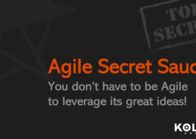 Agile Secret Sauce – You Don’t Have To Be Agile To Leverage Its Great Ideas